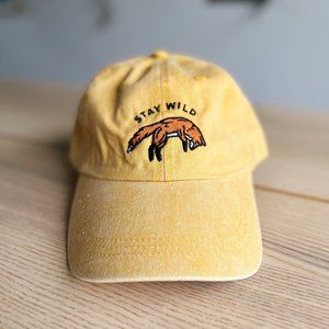 Stay Wild Fox Faded Mustard Dad Hat